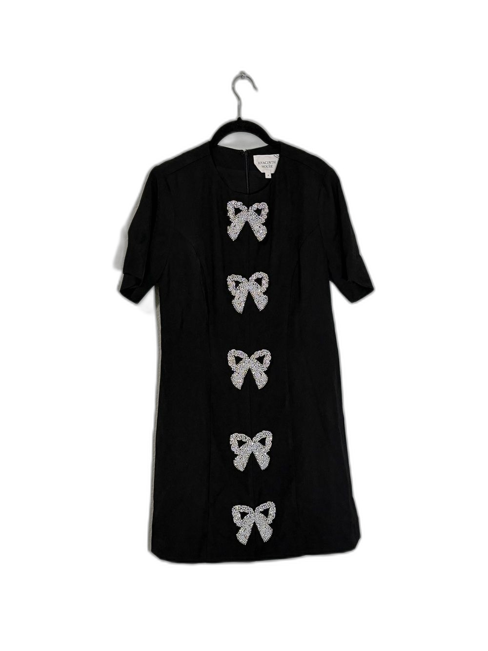 Tuckernuck Hyacinth House Black Beaded Bows Bernadette Mini Dress Sz Medium - Picture 2 of 5
